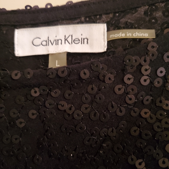 Calvin Klein 3/4 Sleeve Sequin Top - Picture 4 of 5